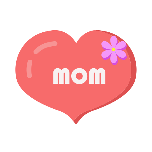 Flower, heart, mother's day, mothers day, pink icon